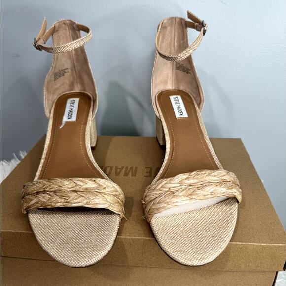 STEVE MADDEN Irenee Rafia Sandals Size 10 NEW - Picture 2 of 6